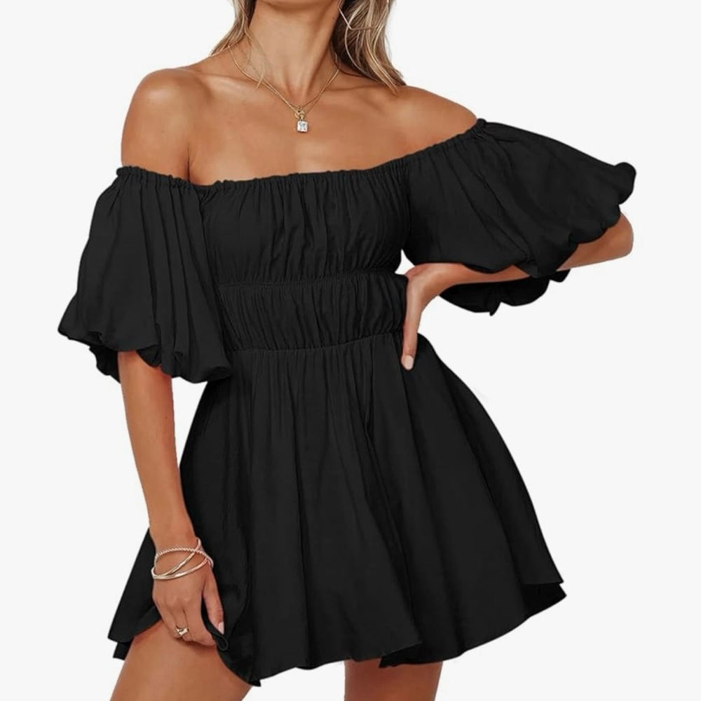 Elegant Black Off-Shoulder Dress